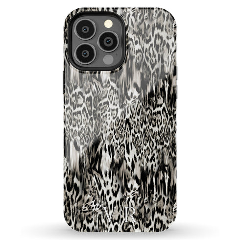 Custom Monogram Initials Fierce Leopard iPhone Case